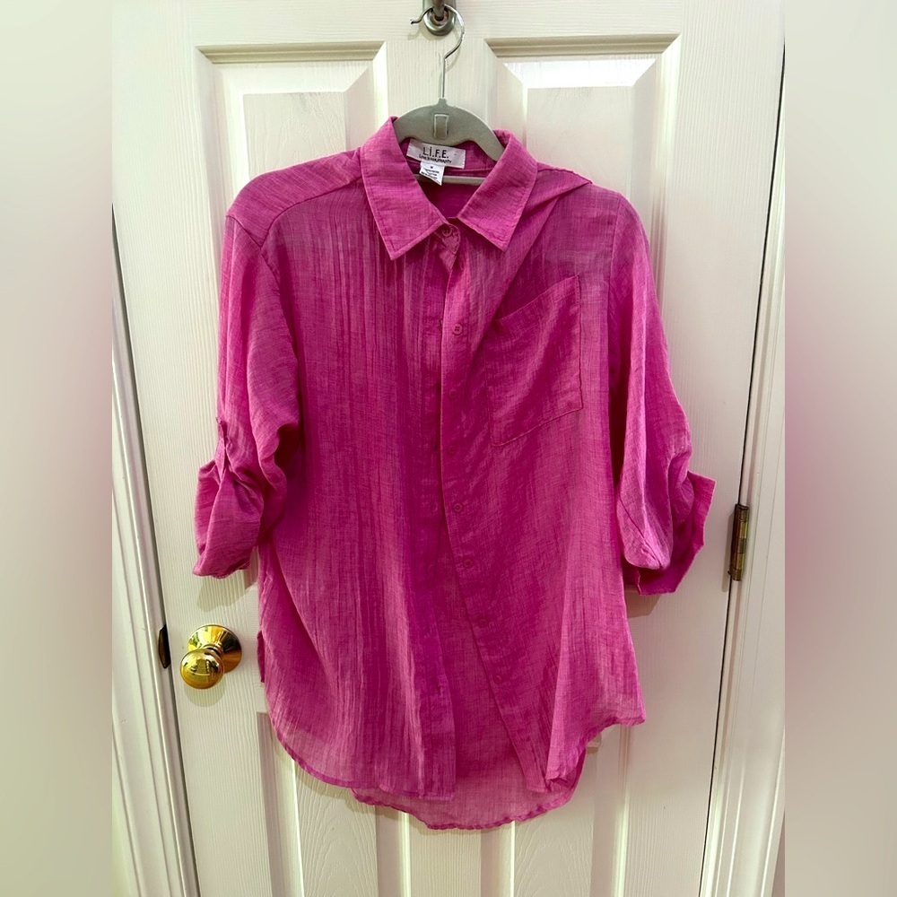 Love Is For Eternity Pink Button Up Relaxed Shirt